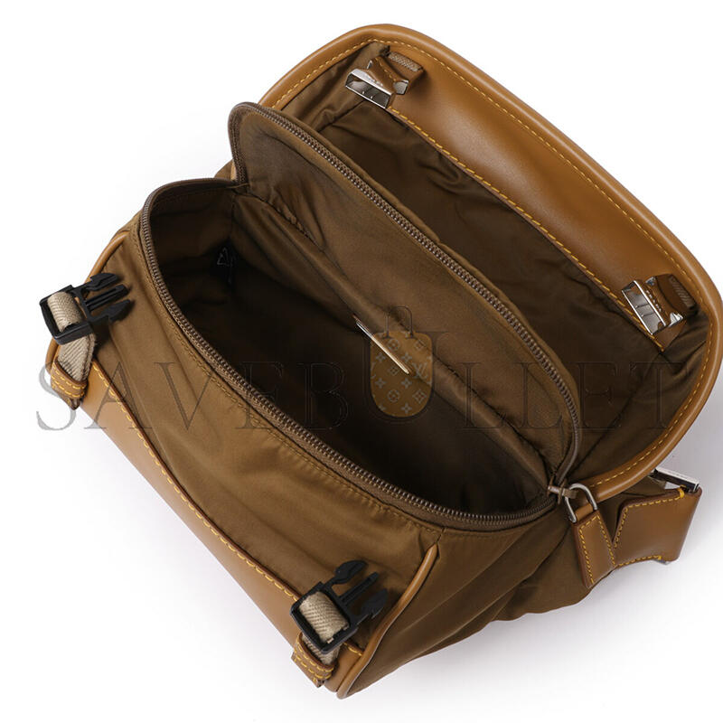 Pra*a re-nylon×leather shoulder bag 2vh171 (20*12.5*10cm)